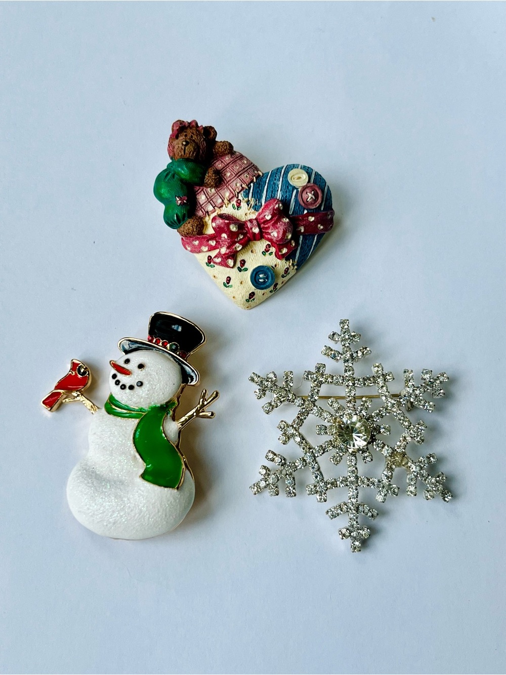Winter Wonderland Christmas Brooch Bundle - Set of 3